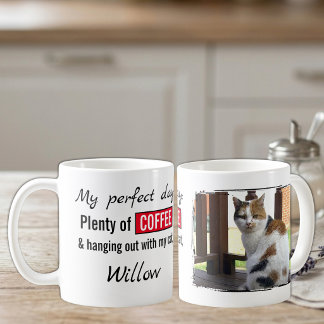 Caneca De Café Amor de estimação gato cachorro café vermelho