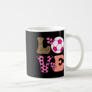 Caneca De Café Amor de Futebol Fofo Com Corações e Meninas de Fut