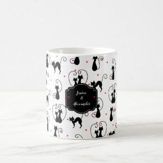 Caneca De Café Amor de Gato Negro Personalizado