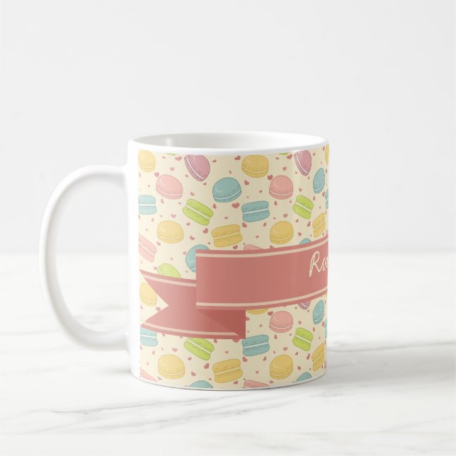 Caneca De Café Amor de Macaron com fita (Esquerda)