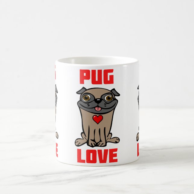 Caneca De Café Amor de Pug #2 (Centro)