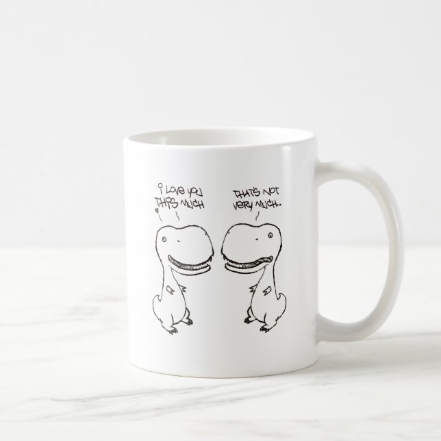 Caneca De Café Amor de T-rex (Direita)