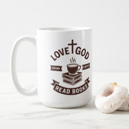 Caneca De Café Amor Deus Beba Café Lê Livros Cristão Vintage