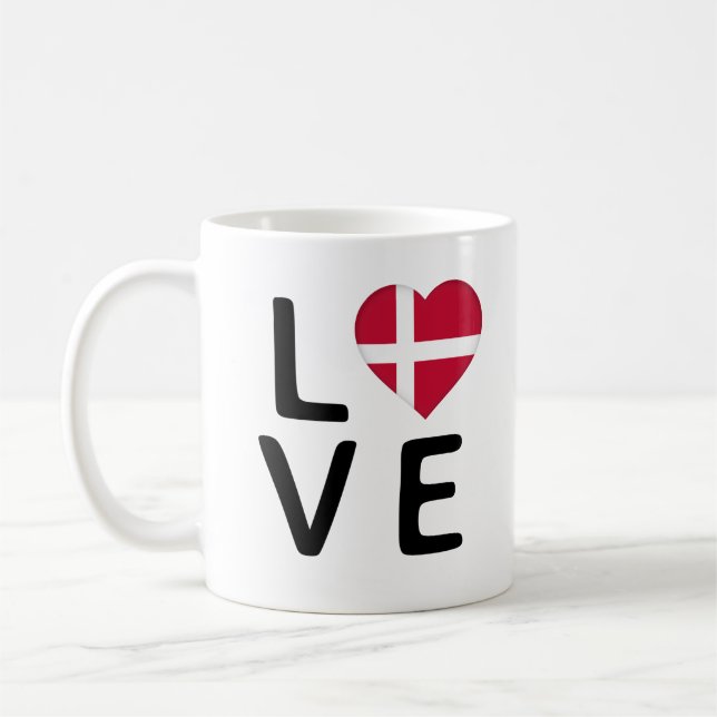 Caneca De Café Amor - Dinamarca Flag (Esquerda)