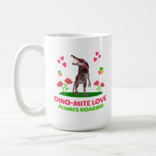 Caneca De Café Amor Dino-Mite, Sempre Rugindo Funny Dinosaur