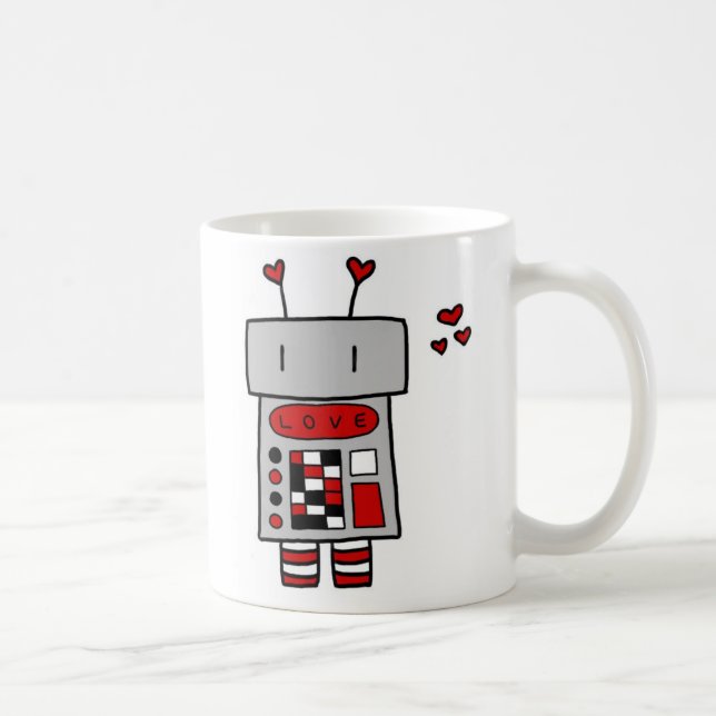 Caneca De Café Amor do robô (Direita)