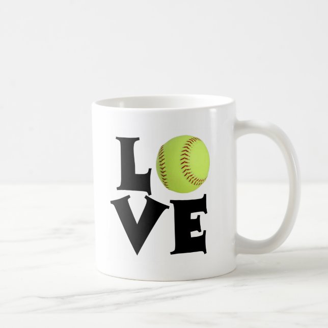 Caneca De Café Amor do softball (Direita)