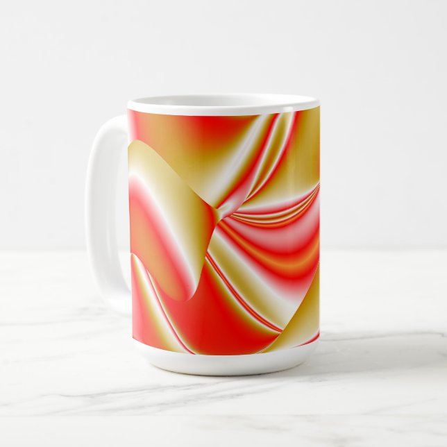 Caneca De Café Amor e Abstrato 3D Rainbowart Dourado (Frente Esquerda)