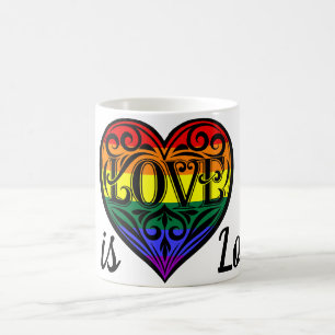 Caneca De Café Amor é Amor Coração Arco-Íris LGBTQ
