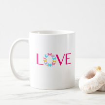 Amor e Borboletas Café Mug