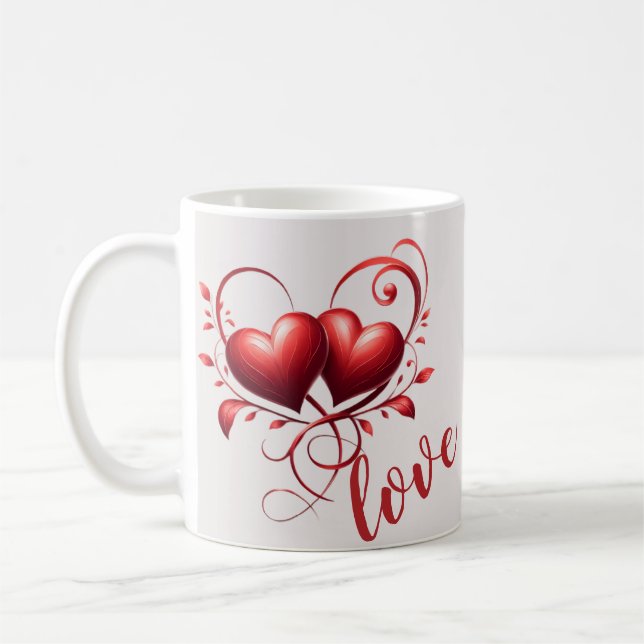 Caneca De Café Amor e Corações (Esquerda)