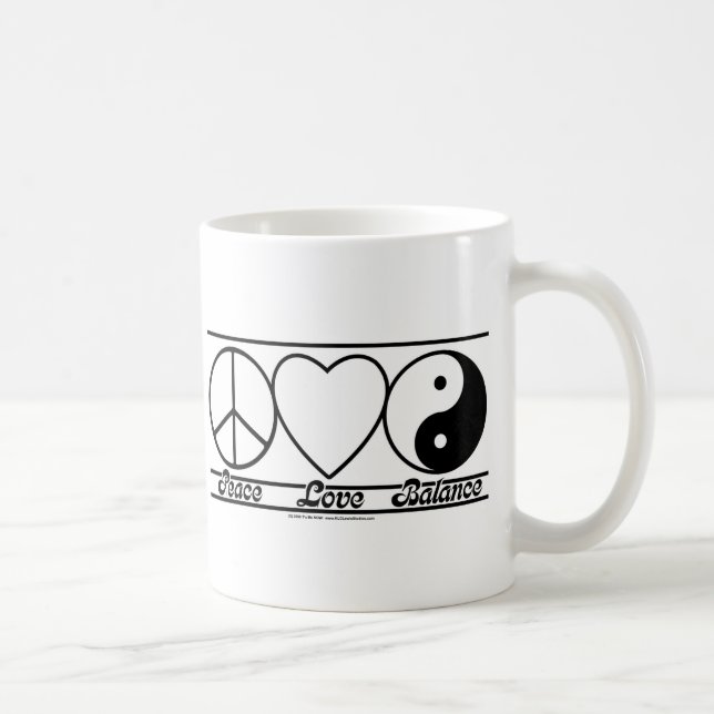 Caneca De Café Amor e equilíbrio da paz (Direita)