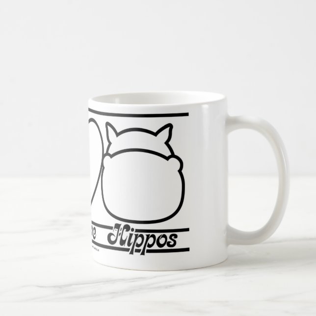 Caneca De Café Amor e hipopótamos da paz (Direita)