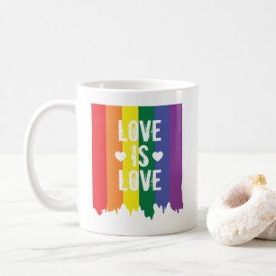 Caneca De Café Amor é Orgulho gay do Arco Arco-Íris, tinta corren