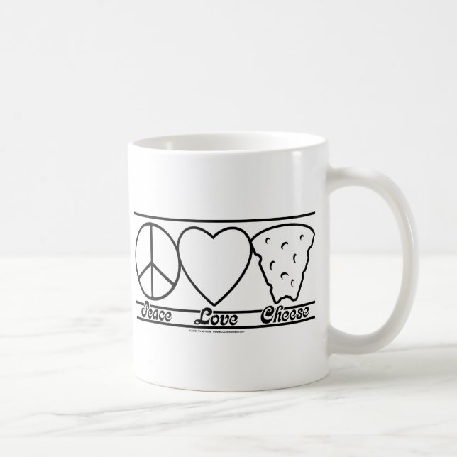 Caneca De Café Amor e queijo da paz (Direita)