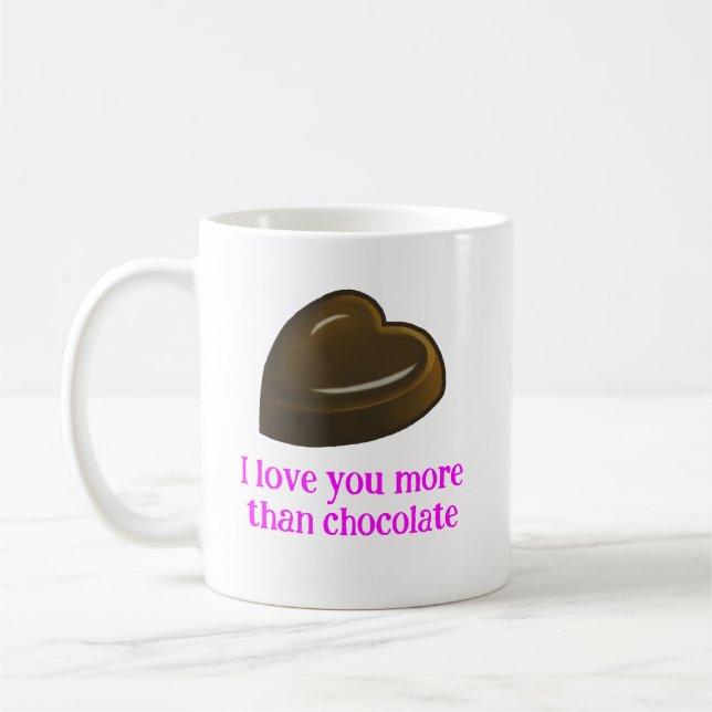 Caneca De Café Amor e um Coração de Chocolate (Esquerda)