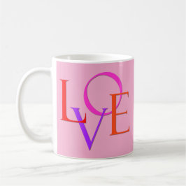 Caneca De Café "AMOR" elegante e bonito nas Rosas claro