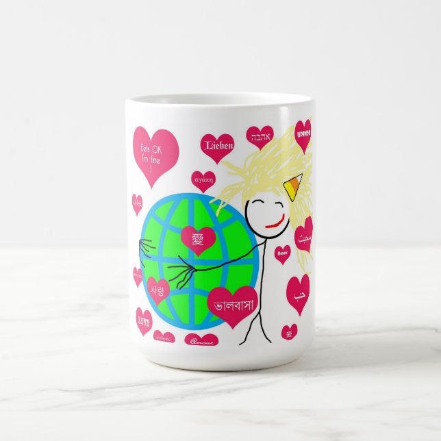 Caneca De Café Amor em alguma língua (Centro)