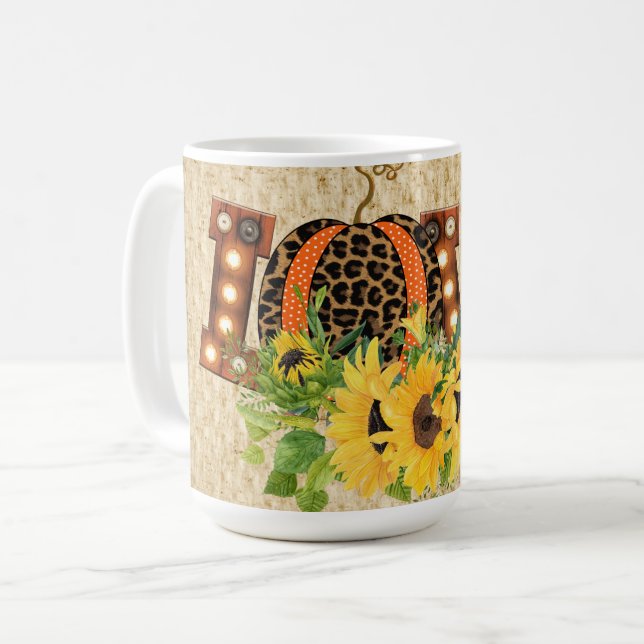 CANECA DE CAFÉ AMOR EM LUZES COM FILHORES RODADOS E AMARELOS (Frente Esquerda)