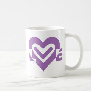 Caneca De Café Amor em Roxo