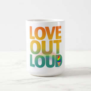 Caneca De Café Amor em Voz Alta Tipografia Retro Orgulho Design