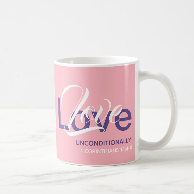 Caneca De Café AMOR EScriptação cristã monograma incondicionalmen (Direita)