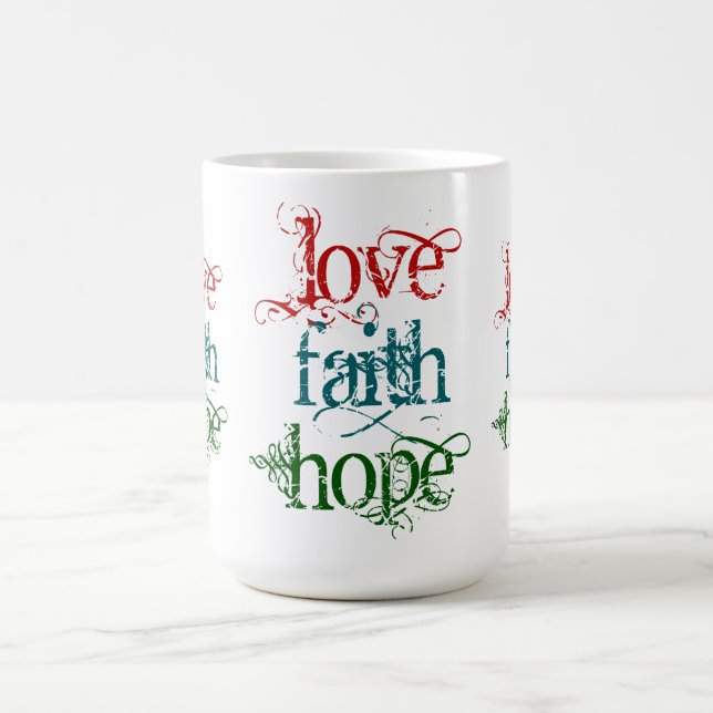 CANECA DE CAFÉ AMOR ESPERANÇA DE FÉ (Centro)