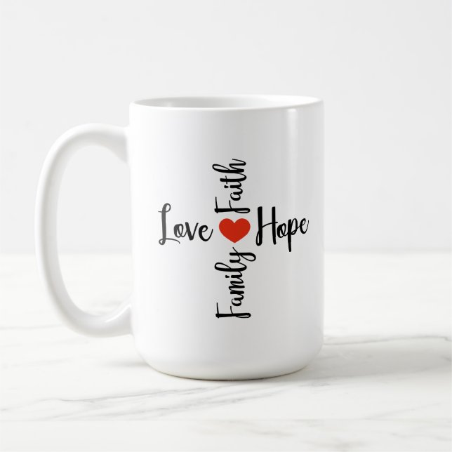 Caneca De Café Amor, Esperança, fé, café da família (Esquerda)