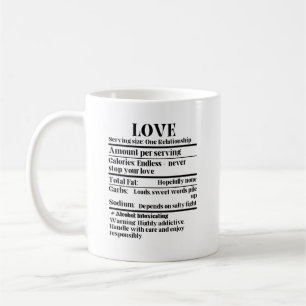 Caneca De Café Amor - Fatos de nutrição.w