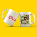 Caneca De Café Amor floral pastel, editável e bonito, com foto<br><div class="desc">Amor pastel elegante com fotografia Mug de café para personalizar com fotografia e legenda para o seu amado</div>