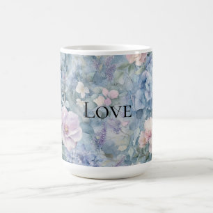 Caneca De Café Amor Floral Romântico Púrpura
