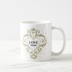 Caneca De Café Amor ganha Namorados brilhando quadro de coroa
