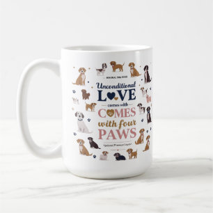 Caneca De Café Amor incondicional vem com quatro patas - clássico