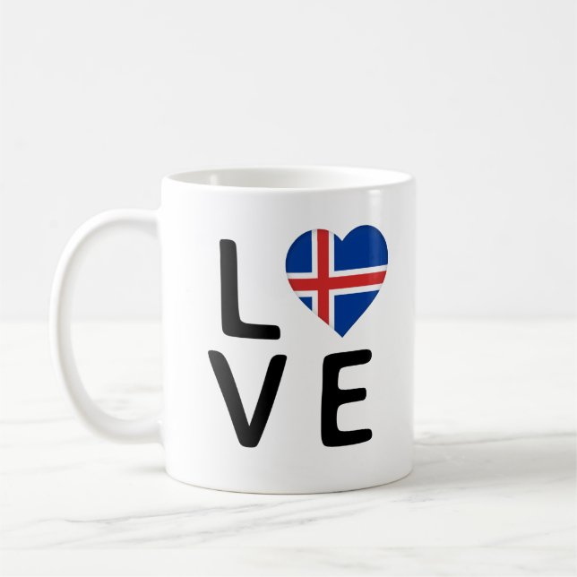 Caneca De Café Amor - Islândia Flag (Esquerda)