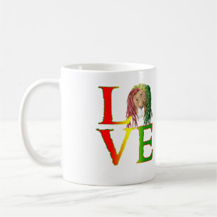 Caneca De Café Amor jamaicano da reggae do leão de Rasta