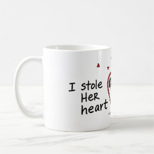Caneca De Café Amor Jogável: Design de Corações Roubados