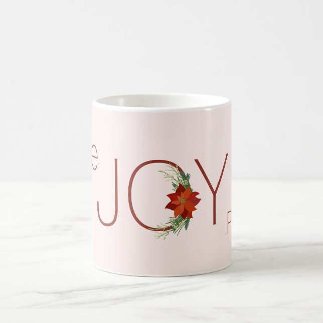 Caneca De Café Amor Joy Paz poinsettia Natal (Centro)