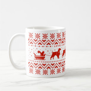 Caneca De Café Amor Joy Peace Brittanys Cães de Natal Festivos