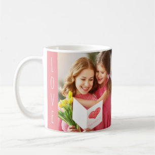 Caneca De Café Amor Mãe Citação Dia de as mães de Fotos Rosa 