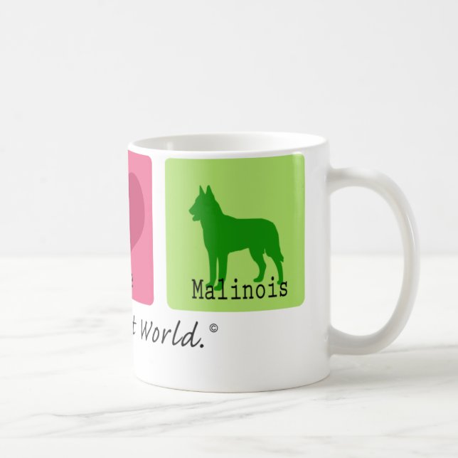 Caneca De Café Amor Malinois da paz (Direita)