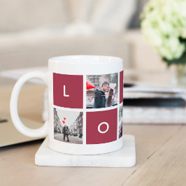 Caneca De Café Amor Moderno | Mug de Colagem de Fotografias
