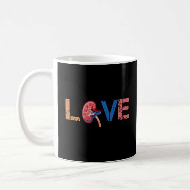 Caneca De Café Amor Nefrologia de órgãos renais (Esquerda)