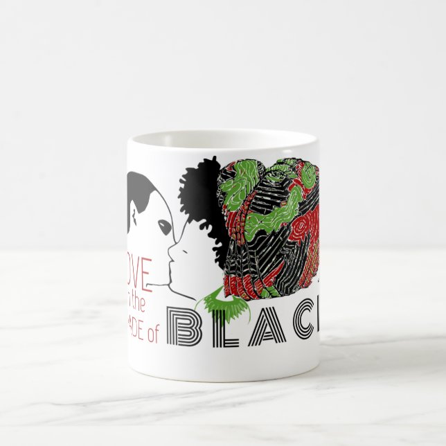 CANECA DE CAFÉ AMOR NEGRO EM VERDE E VERMELHO (Centro)