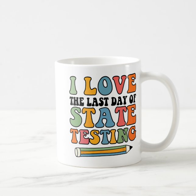 Caneca De Café Amor No Dia Passado Testando Engraçado Professor (Direita)