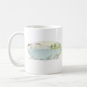 Caneca De Café Amor no Lago Design de Casamento Floral no Lago