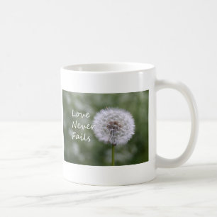Caneca De Café Amor Nunca Falha Dandelion1 Corinthians 13