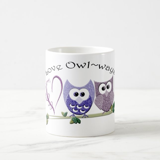 Caneca De Café Amor Owl~ways, presentes bonitos da arte das (Centro)