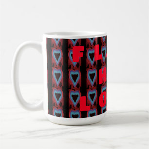 Caneca De Café Amor paixão arte quente design vermelho nu azul