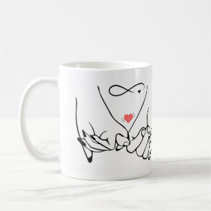 Caneca De Café Amor para sempre – arte de linha de promessa de mi