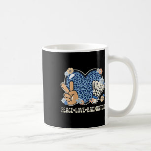 Caneca De Café Amor Paz Amante de Badminton Estampa de Leopardo G